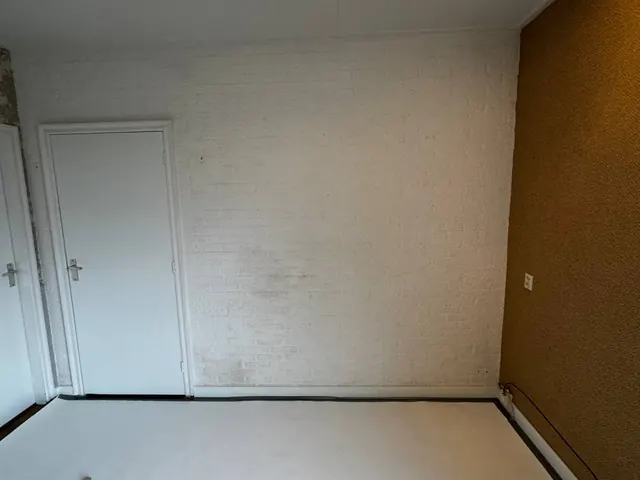 Vloer afgedekt en afgeplakt voordat we beginnen